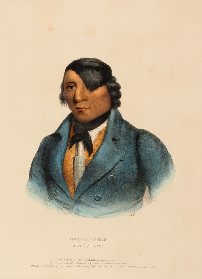 Charles Bird King:WAA-PA-SHAW. A SIOUX CHIEF, from History o,16x12