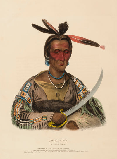 Charles Bird King:TO-KA-CON. A SIOUX CHIEF., from History of,16x12"(A3)Poster