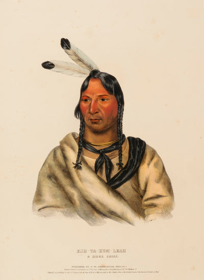 Charles Bird King:ESH-TA-HUM-LEAH. A SIOUX CHIEF, from Histo,16x12"(A3)Poster