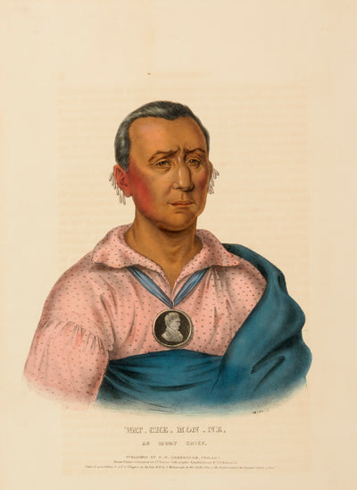 Charles Bird King:WAT-CHE-MON-NE, AN IOWAY CHIEF., from Hist,16x12"(A3)Poster