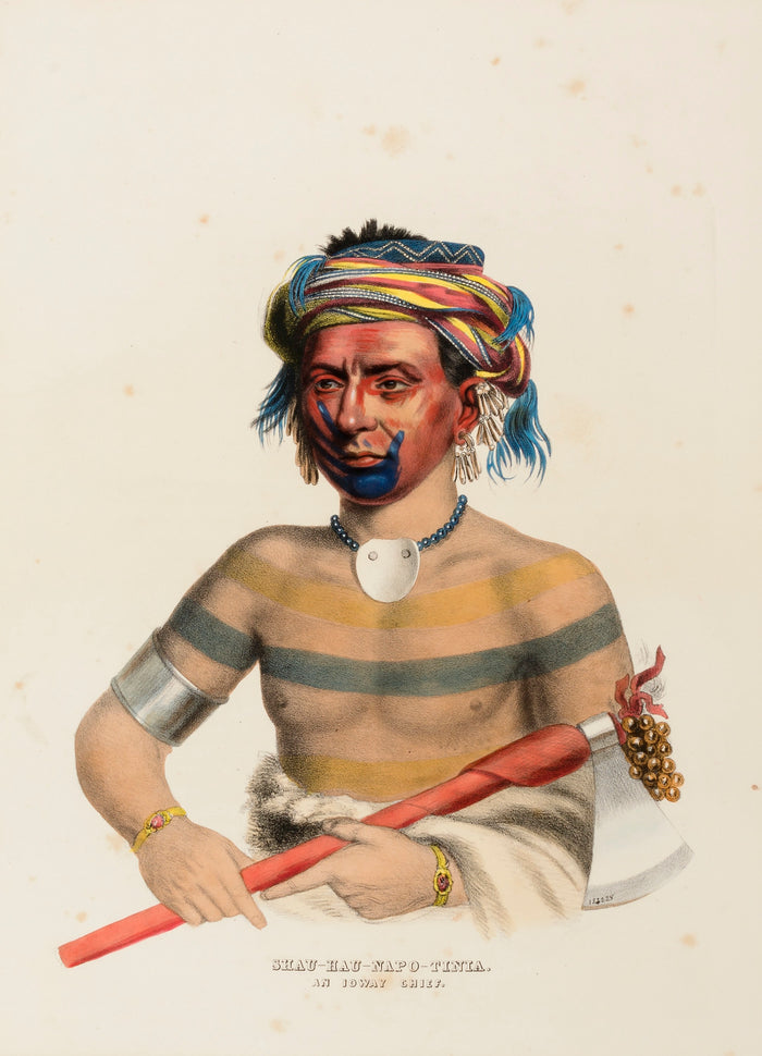 Charles Bird King:SHAU-HAU-NAPO-TINTA. AN IOWAY CHIEF.,16x12