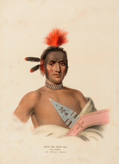 Charles Bird King:MOA-NA-HON-GA. GREAT WALKER. AN IOWAY CHIE,16x12"(A3)Poster