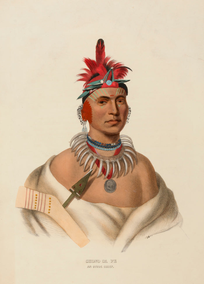 Charles Bird King:CHONO CA PE. AN OTTOE CHIEF., from History,16x12