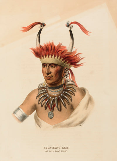 Charles Bird King:CHON-MON-I-CASE. AN OTTO HALF CHIEF, from ,16x12"(A3)Poster