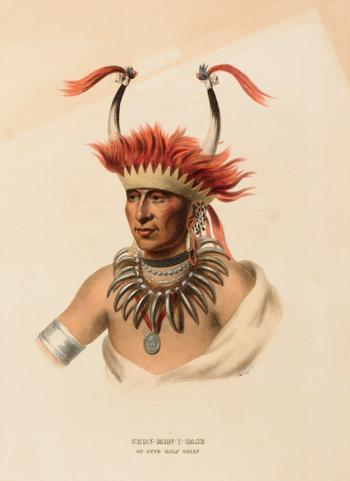 Charles Bird King:CHON-MON-I-CASE. AN OTTO HALF CHIEF, from ,16x12