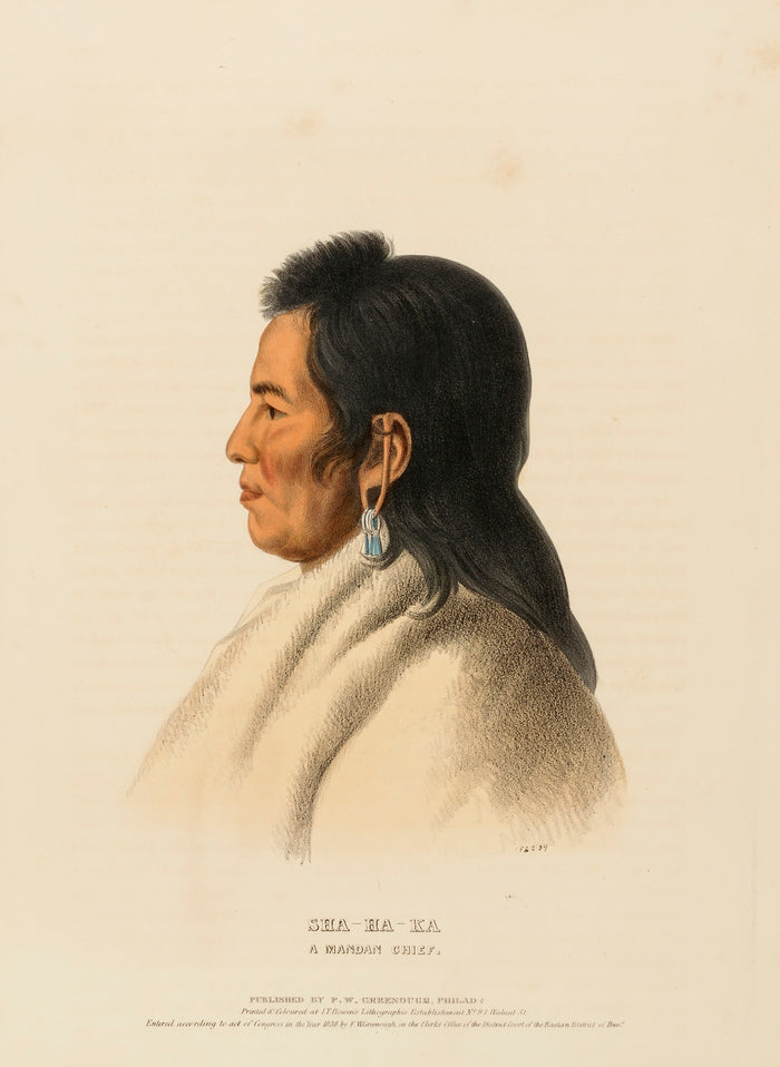 Charles Bird King:SHA-HA-KA. A MANDAN CHIEF.,16x12