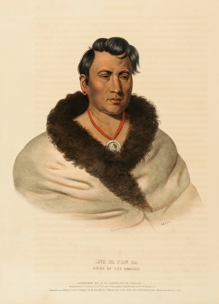 Charles Bird King:ONG PA TON GA. CHIEF OF THE OMAHAS., from ,16x12