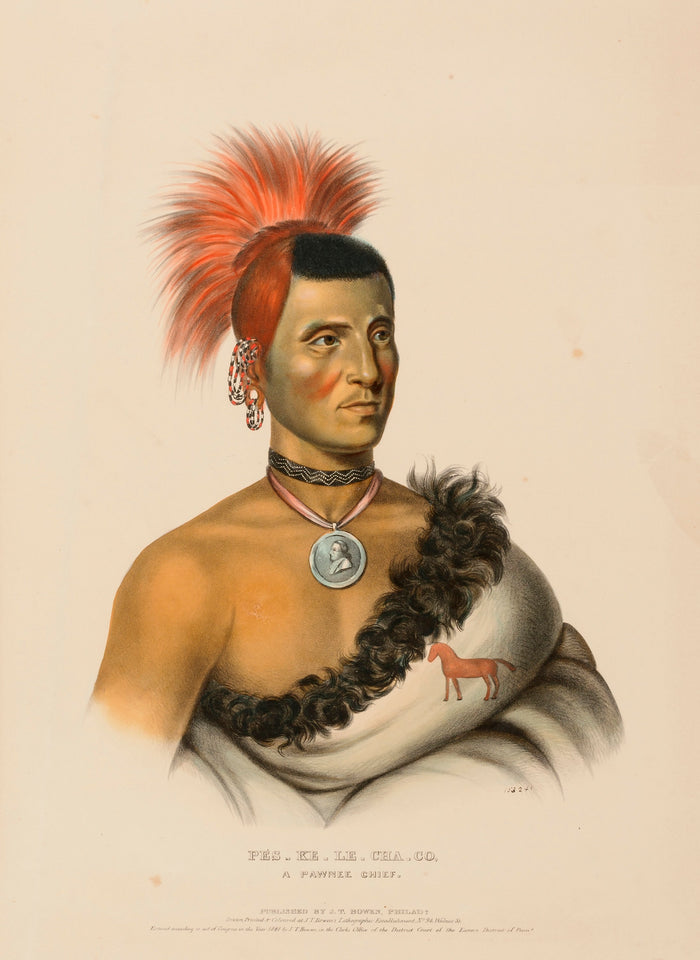 Charles Bird King:PES-KE-LE-CHA-CO, A PAWNEE CHIEF., from Hi,16x12