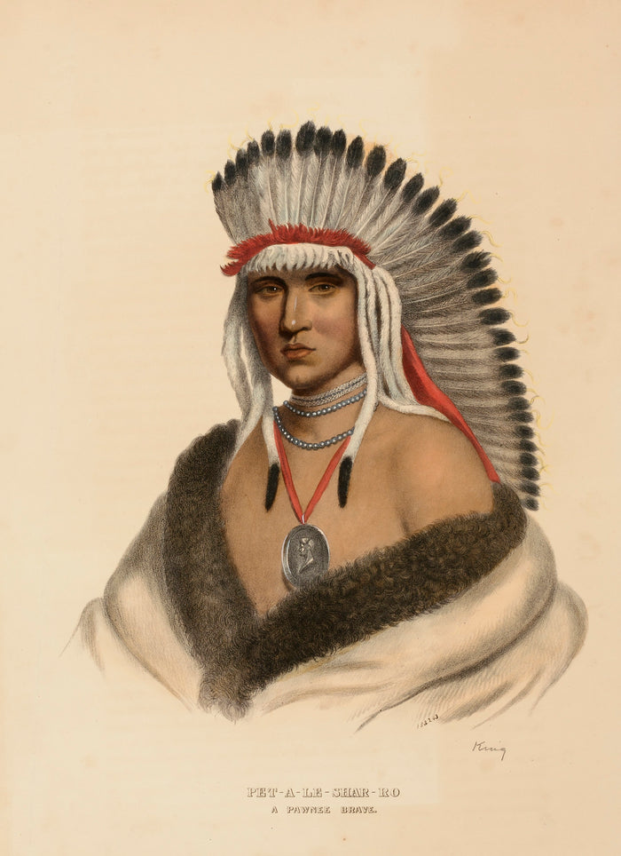 Charles Bird King:PET-A-LE-SHAR-RO. A PAWNEE BRAVE., from Hi,16x12