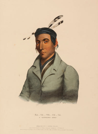 Charles Bird King:KA-TA-WA-BE-DA. A CHIPPEWAY CHIEF., from H,16x12"(A3)Poster