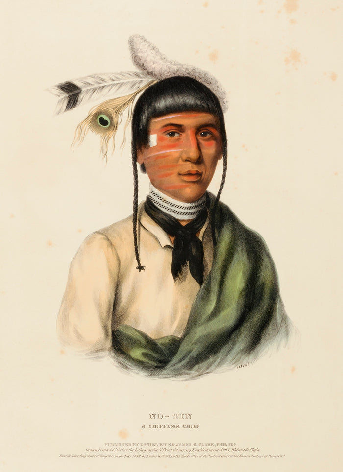 Charles Bird King:NO-TIN. A CHIPPEWA CHIEF., from History of,16x12