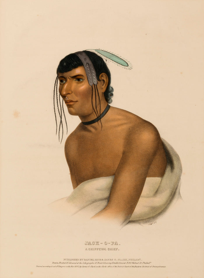 Charles Bird King:JACK-O-PA. A CHIPPEWA CHIEF., from History,16x12