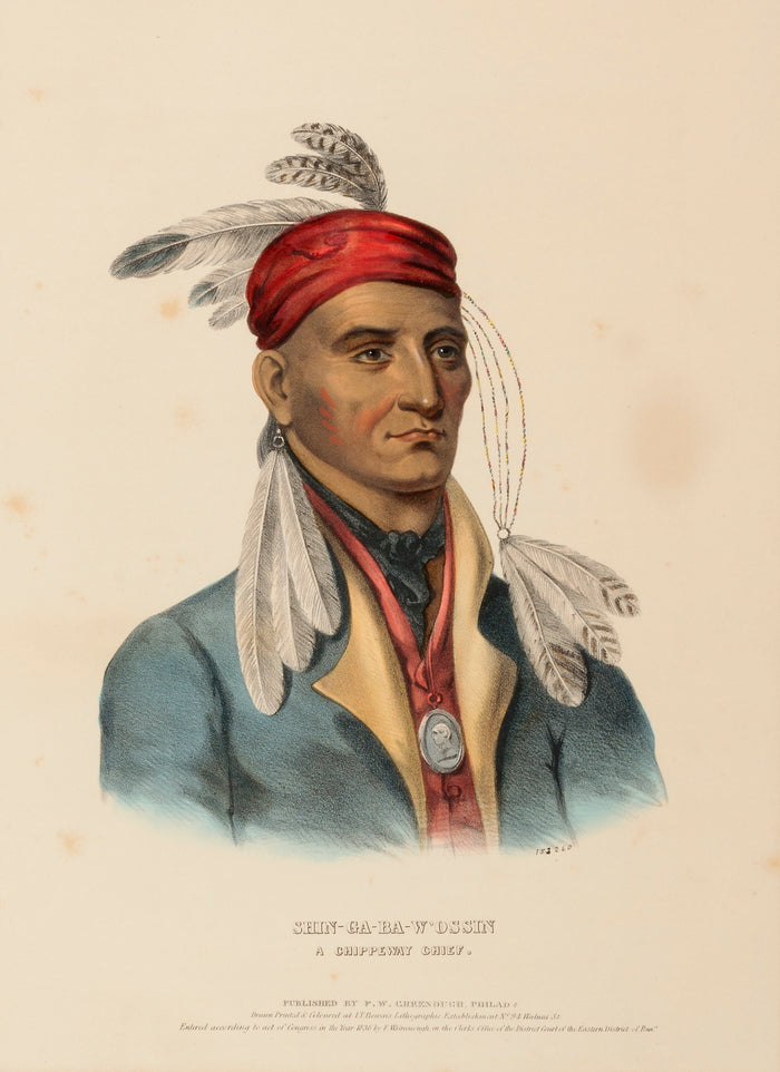 Charles Bird King:SHIN-GA-BA-W'OSSIN. A CHIPPEWAY CHIEF., fr,16x12