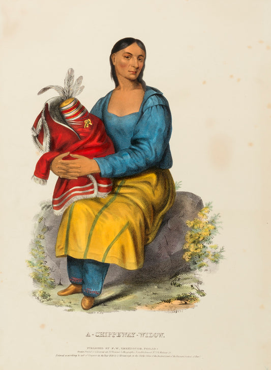 Charles Bird King:A CHIPPEWAY WIDOW., from History of the In,16x12"(A3)Poster