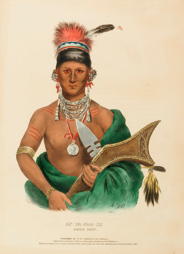 Charles Bird King:AP-PA-NOO-SE. SAUKIE CHIEF, from History o,16x12