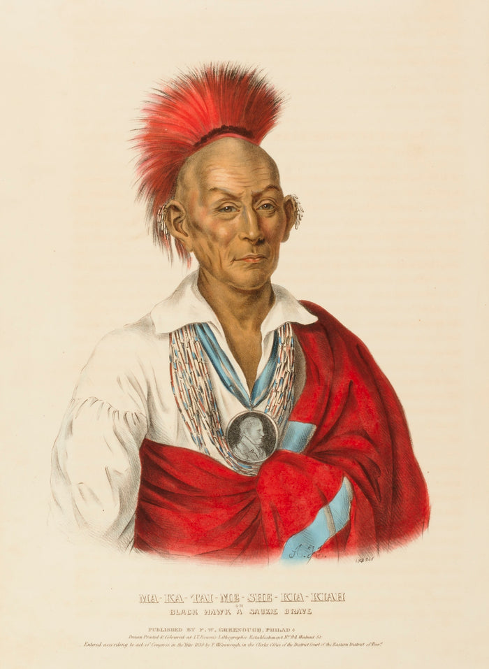 Charles Bird King:MA-KA-TAI-ME-SHE-KIA-KIAH, from History of,16x12