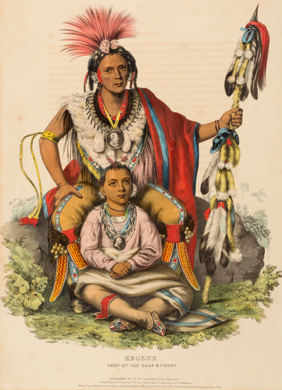 Charles Bird King:KEOKUK. CHIEF OF THE SACS AND FOXES., from,16x12"(A3)Poster