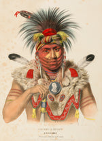 Charles Bird King:NE-SOU-A-QUOIT. A FOX CHIEF., from History,16x12"(A3)Poster