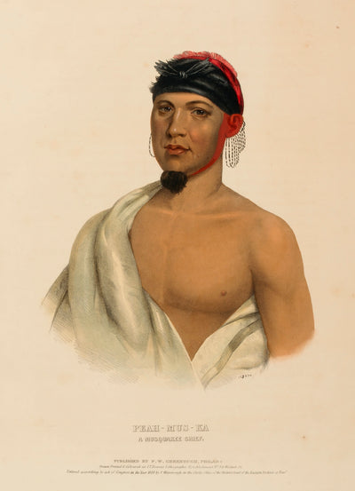 Charles Bird King:PEAH-MUS-KA. A MUSQUAKE CHIEF., from Histo,16x12"(A3)Poster