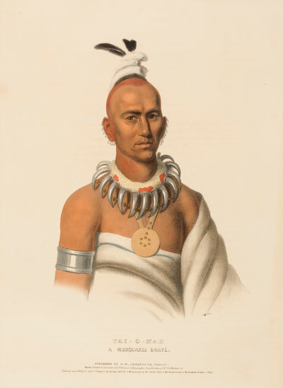 Charles Bird King:TAI-O-MAH. A MUSQUAKEE BRAVE., from Histor,16x12"(A3)Poster