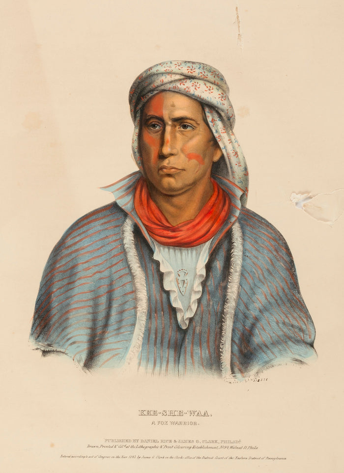 Charles Bird King:KEE-SHE-WAA. A FOX WARRIOR., from History ,16x12