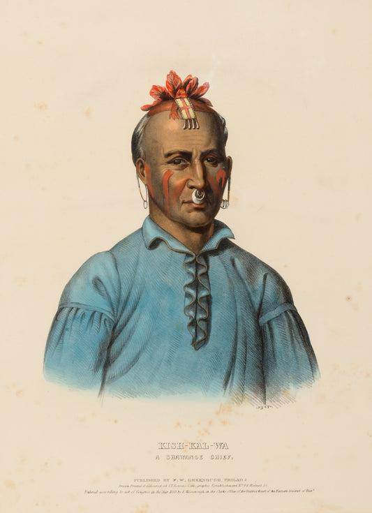 Charles Bird King:KISH-KAL-WA. A SHAWANOE CHIEF., from Histo,16x12"(A3)Poster