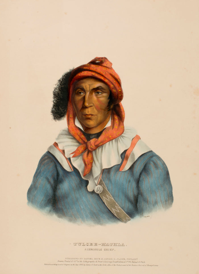 Charles Bird King:TULCEE-MATHLA. A SEMINOLE CHIEF., from His,16x12