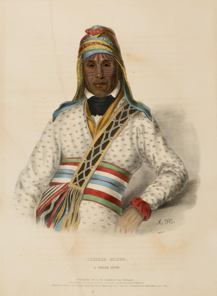 Charles Bird King:YOHOLO-MICCO. A CREEK CHIEF., from History,16x12