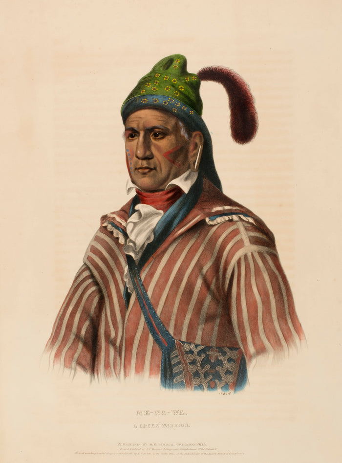 Charles Bird King:ME-NA-WA. A CREEK WARRIOR, from History of,16x12