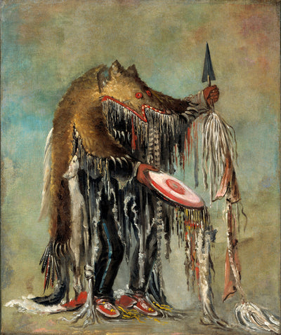 George Catlin:Medicine Man, Performing His Mysteries over a ,16x12"(A3)Poster