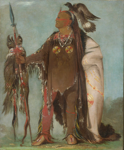 George Catlin:Pa-rís-ka-róo-pa, Two Crows, a Band Chief,16x12"(A3)Poster