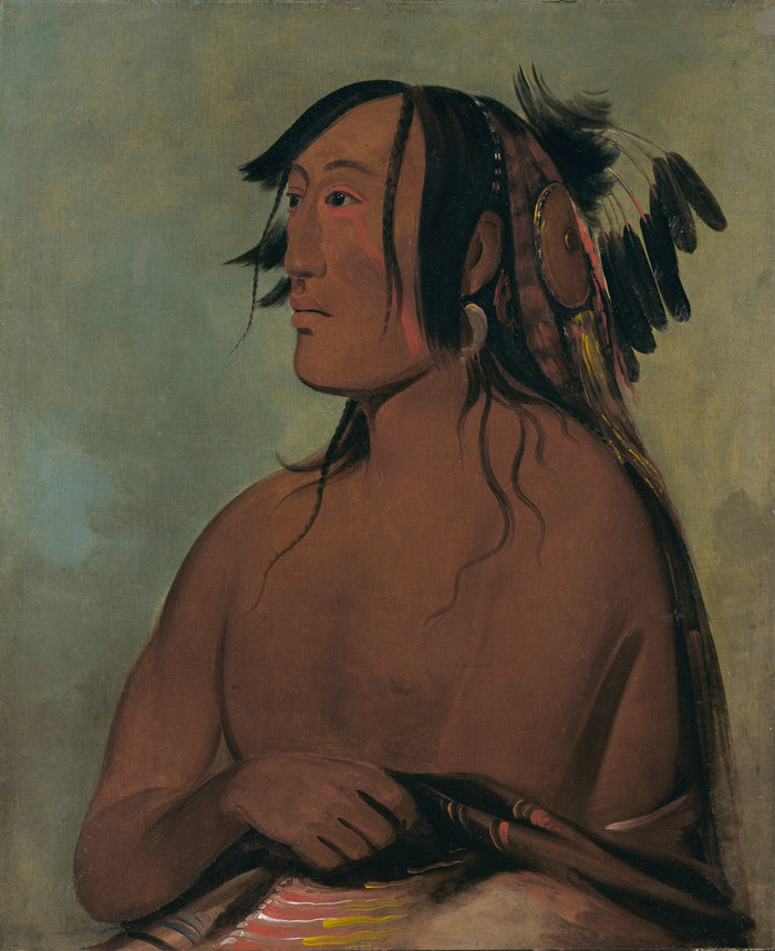 George Catlin:Pa-ris-ka-roó-pa, Two Crows, the Younger,16x12