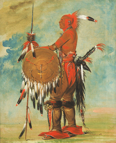 George Catlin:Wáh-pa-ko-lás-kuk, Bear's Track,16x12"(A3)Poster