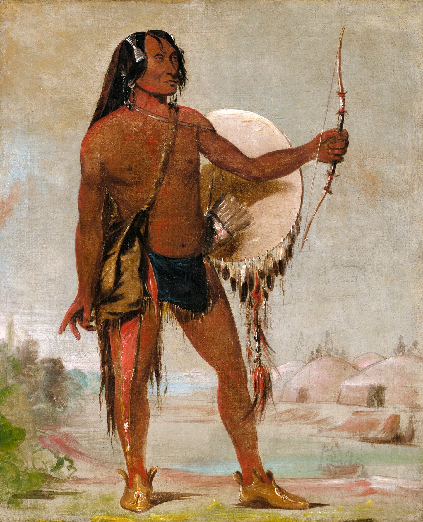 George Catlin:E'e-a-chín-che-a, Red Thunder, Son of Black M,16x12"(A3)Poster