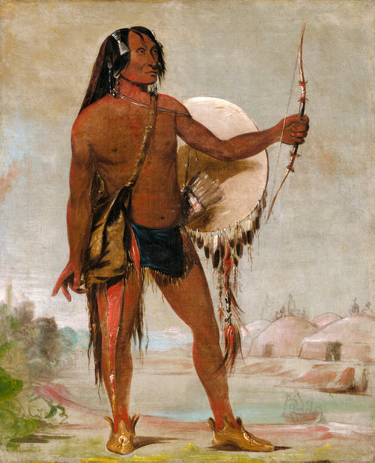 George Catlin:E'e-a-chín-che-a, Red Thunder, Son of Black M,16x12"(A3)Poster
