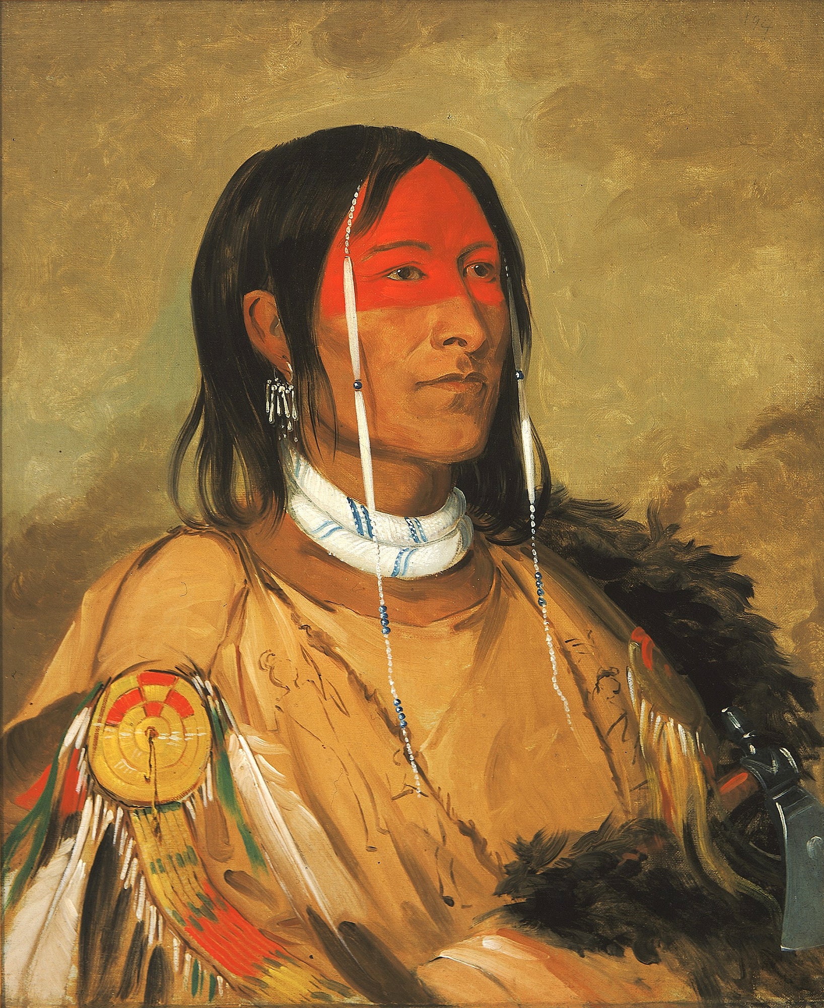 George Catlin:Eeh-tow-wées-ka-zeet, He Who Has Eyes Behind ,16x12"(A3)Poster