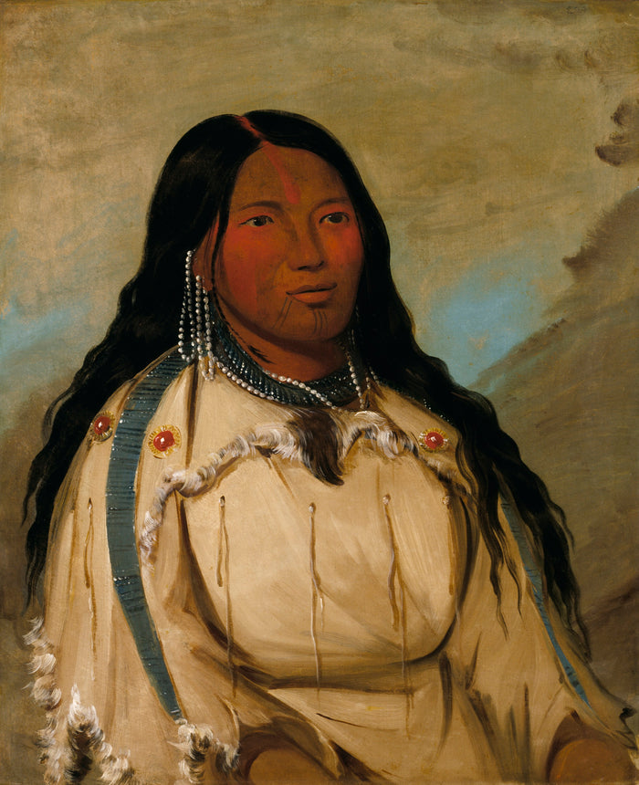 George Catlin:Tow-ée-ka-wet, a Cree Woman,16x12