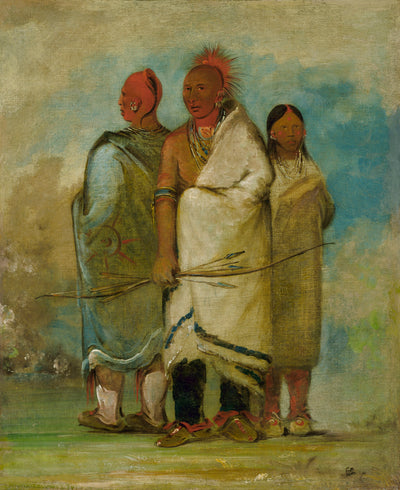 George Catlin:Three Fox Indians,16x12"(A3)Poster