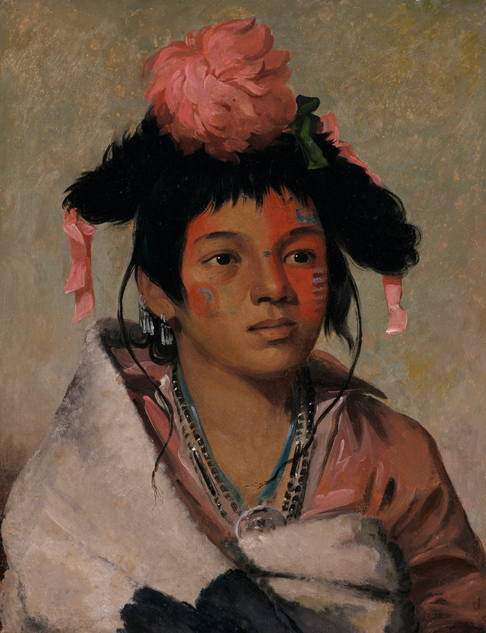 George Catlin:Tcha-káuk-o-ko-máugh, Great Chief, a Boy,16x12