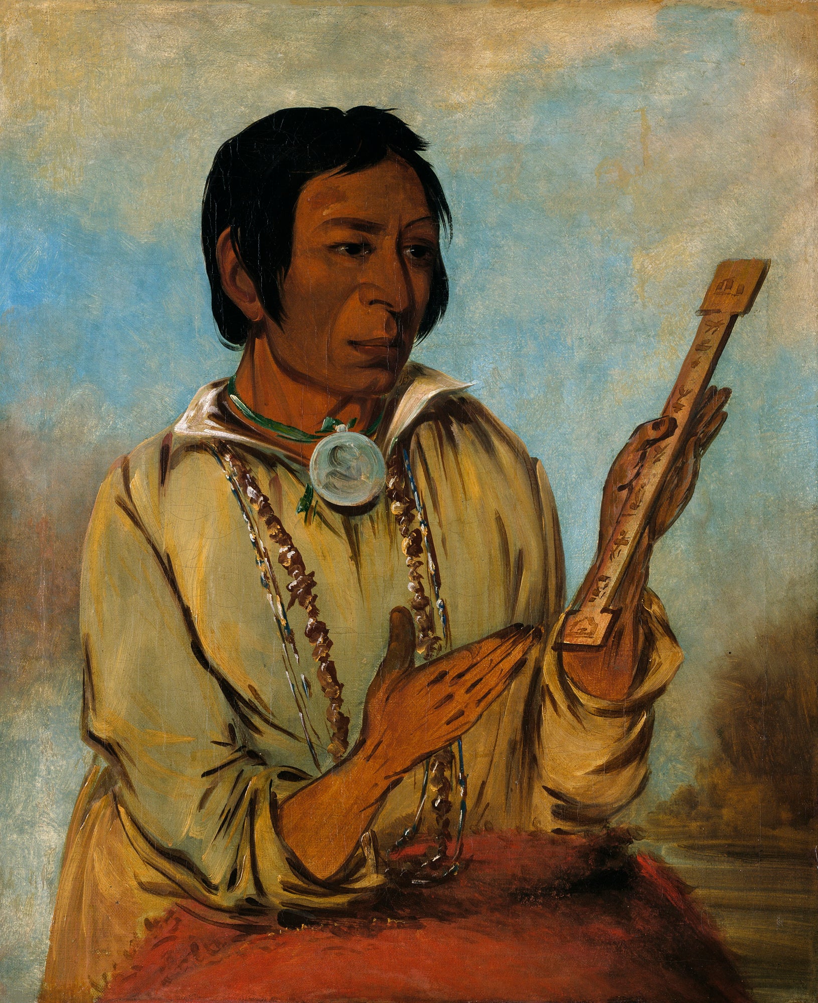 George Catlin:Ma-shée-na, Elk's Horns, a Subchief,16x12"(A3)Poster