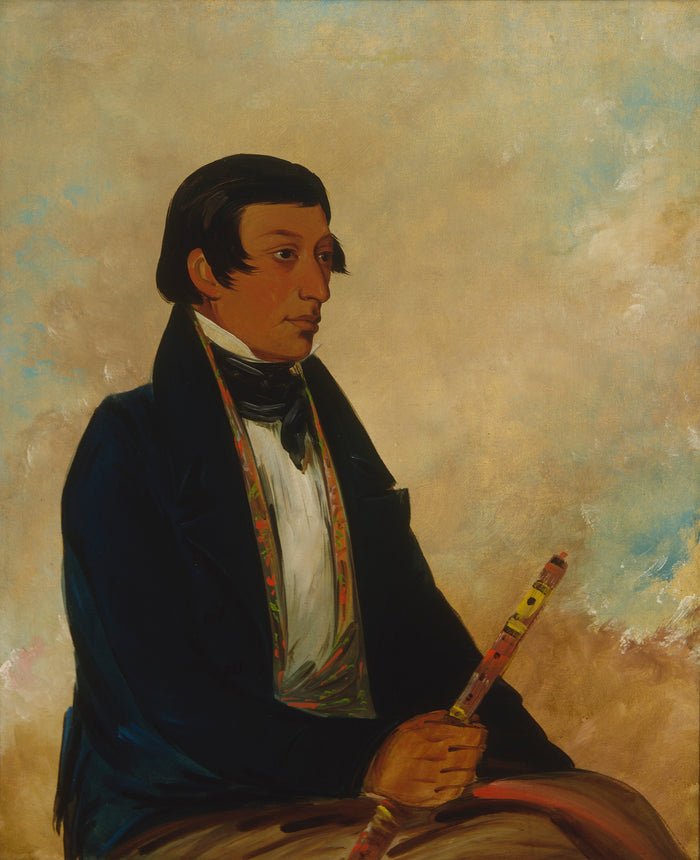 George Catlin:Kee-món-saw, Little Chief, a Chief,16x12