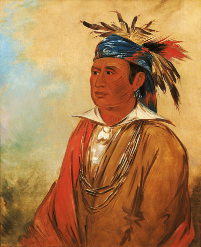 George Catlin:Wah-pón-jee-a, The Swan, a Warrior,16x12"(A3)Poster