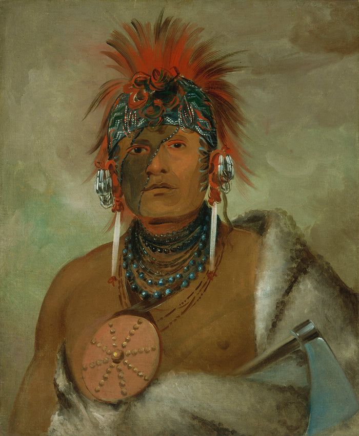 George Catlin:Wá-hón-ga-shee, No Fool, a Great Fop,16x12