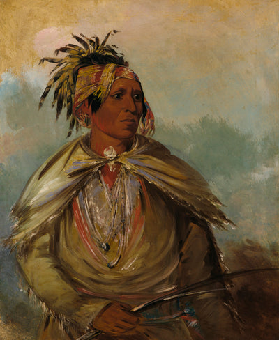 George Catlin:Pah-mee-ców-ee-tah, Man Who Tracks, a Chief,16x12"(A3)Poster