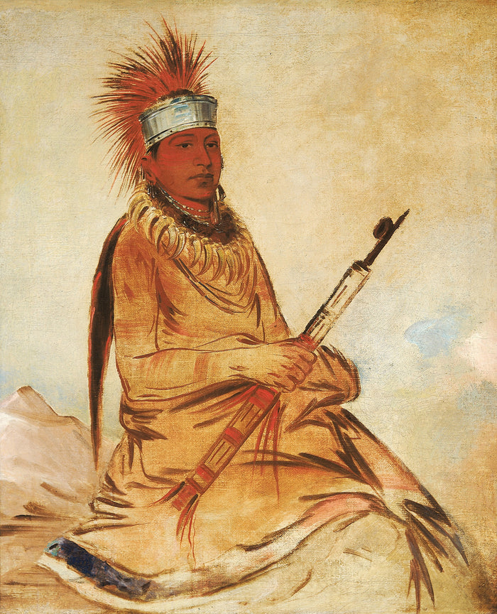 George Catlin:W'y-ee-yogh, Man of Sense, a Brave,16x12