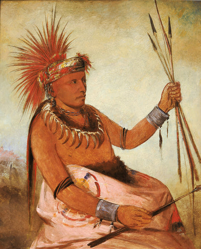 George Catlin:Wos-cóm-mun, Busy Man, a Brave,16x12"(A3)Poster