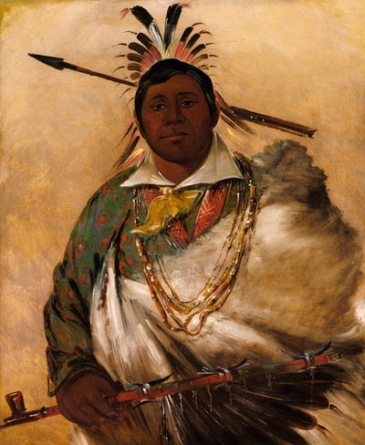 George Catlin:Téh-ke-néh-kee, Black Coat, a Chief,16x12"(A3)Poster