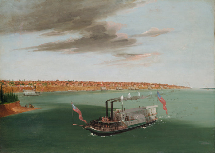 George Catlin:St. Louis from the River Below,16x12