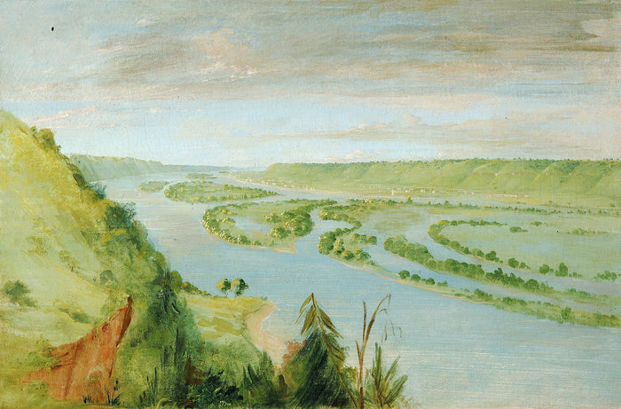 George Catlin:Prairie du Chien, United States Garrison,16x12