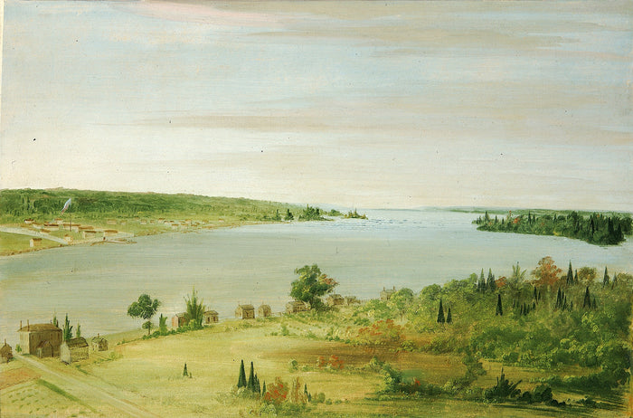 George Catlin:Sault Ste. Marie, Showing the United States Ga,16x12